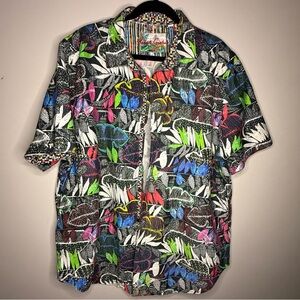 Robert Graham VINTAGE 90’s Multicolor Leaf Pattern Beach Shirt - 4XL